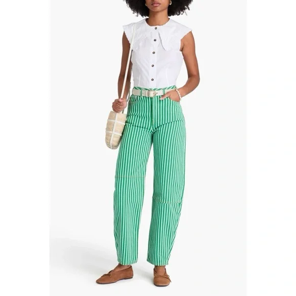 Ganni Kelly green striped Stary jeans - Picture 6 of 13